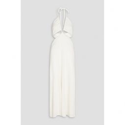 Cutout stretch-jersey halterneck maxi dress