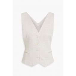 Thelma herringbone linen vest