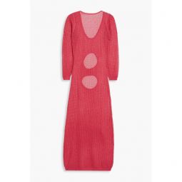 Shany cutout metallic crochet-knit midi dress