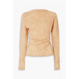 Kylie open-back printed stretch-jersey top
