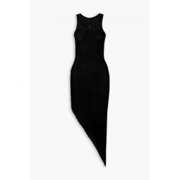 Alic asymmetric ribbed silk midi dress