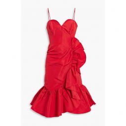Ruffled silk-faille dress