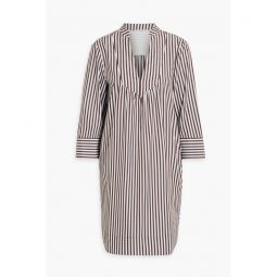 Cleo striped cotton-poplin mini dress