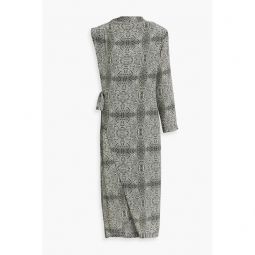 Nomad one-sleeve snake-print silk-satin midi dress