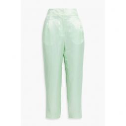 Bianca satin-twill tapered pants