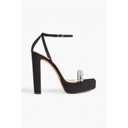 Agnes crystal-embellished faille platform sandals