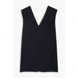 Vatea open-back chiffon-paneled twill top