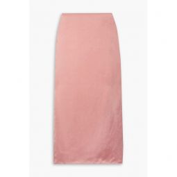 Vitalia cupro-satin midi skirt