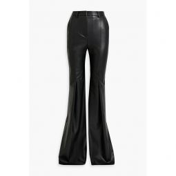 Faux leather flared pants