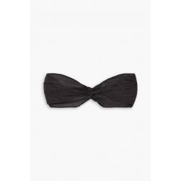 Maazi twist-front linen bra top