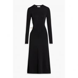 Jayde cutout chain-embellished stretch-knit midi dress
