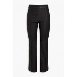 Stretch-leather flared pants