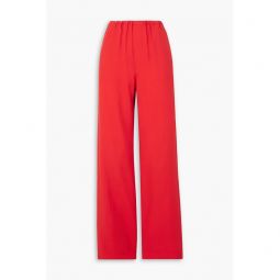 Twill straight-leg pants