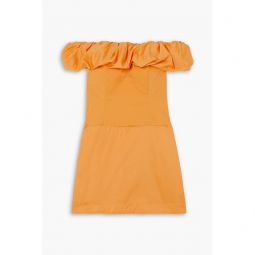 Madeira off-the-shoulder ruffled cotton-blend poplin mini dress