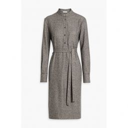 Isabelle belted wool-blend tweed shirt dress