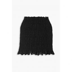 Paola gathered broderie anglaise cotton-blend mini skirt