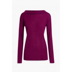 Off-the-shoulder knitted sweater