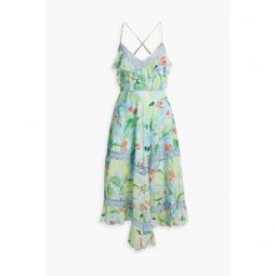 Zaragoza printed cotton-blend voile midi dress