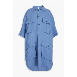 Pleated twill shirt dress