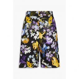 Miles floral-print linen shorts