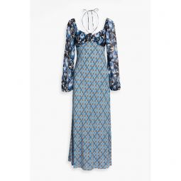 Jeanie floral-appliqued printed crepe midi dress