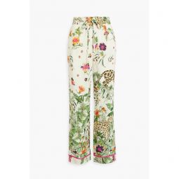 Printed silk wide-leg pants