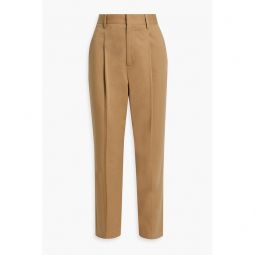 Cotton-blend twill tapered pants