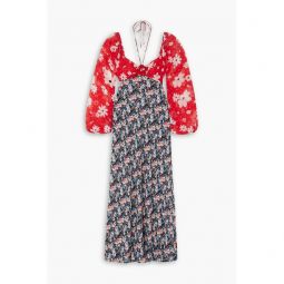 Jeanie floral-print crepe halterneck midi dress
