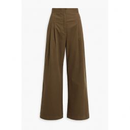 Amanda cotton-blend twill wide-leg pants