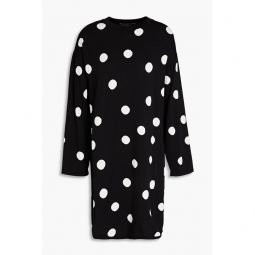 Polka-dot jacquard-knit mini dress