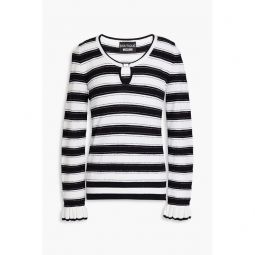 Striped cotton-blend sweater