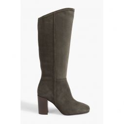 Coral suede knee boots