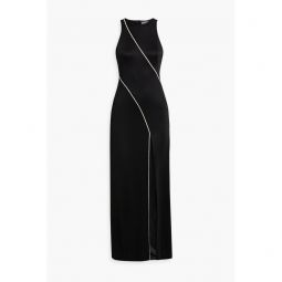 Crystal-embellished stretch-knit gown