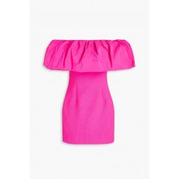 Cecily off-the-shoulder taffeta and cloque mini dress
