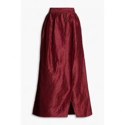 Mirabelle wrap-effect linen-blend maxi skirt