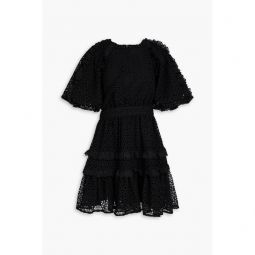 Aveline ruffled broderie anglaise mini dress