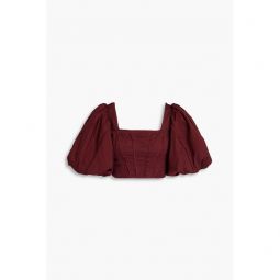 Sylvia cropped cotton-poplin top