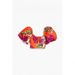 Marcel cropped embellished floral-print cotton-poplin top