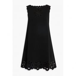 Broderie anglaise knitted mini dress