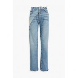 Gemini zip-embellished high-rise straight-leg jeans
