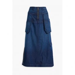 Smoke convertible denim midi skirt