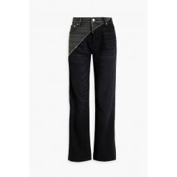 Gemini zip-embellished high-rise straight-leg jeans