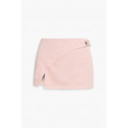 Cotton-twill mini wrap skirt