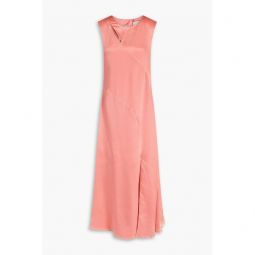 Cutout silk-satin midi dress