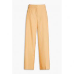 Twill wide-leg pants