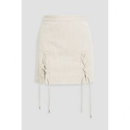 Possibility lace-up cotton-blend canvas mini skirt