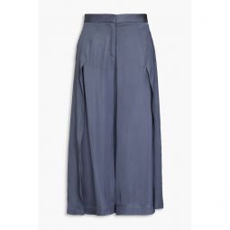 Pleated satin culottes