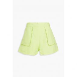 Lucie bead-embellished linen-blend shorts
