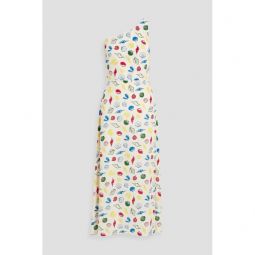 Elena one-shoulder floral-print crepe maxi dress