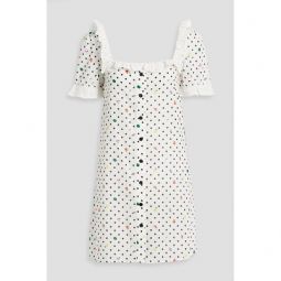 Babs ruffle-trimmed printed cotton mini dress